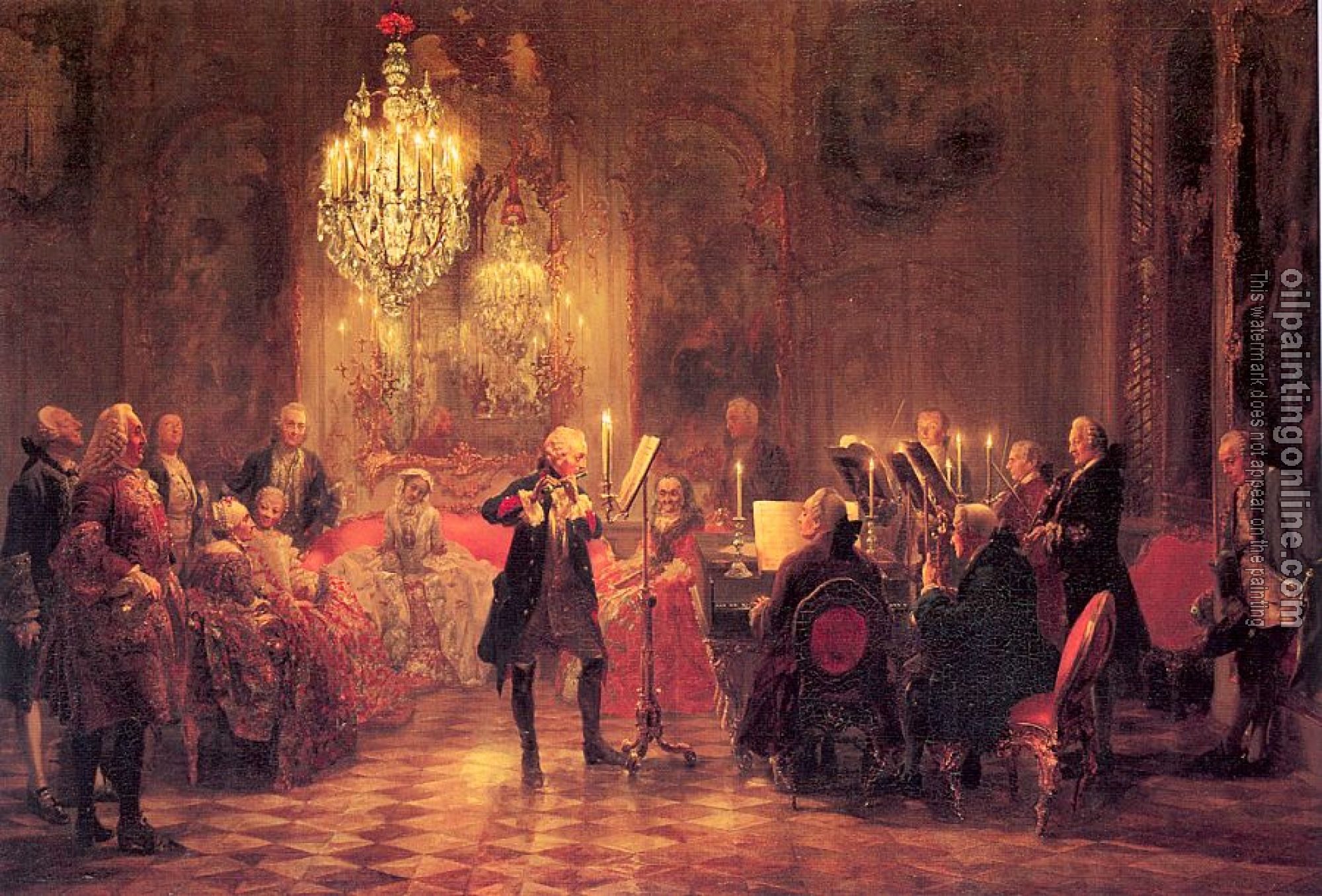 Menzel, Adolph von - A Flute Concert of Frederick the Great at Sanssouci